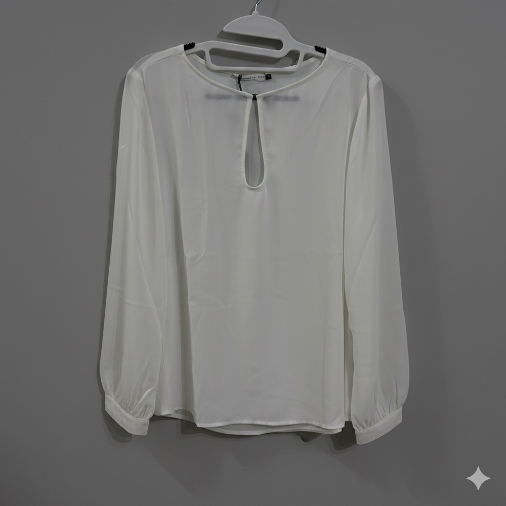 Revolve Keyhole Women's Sheer Blouse